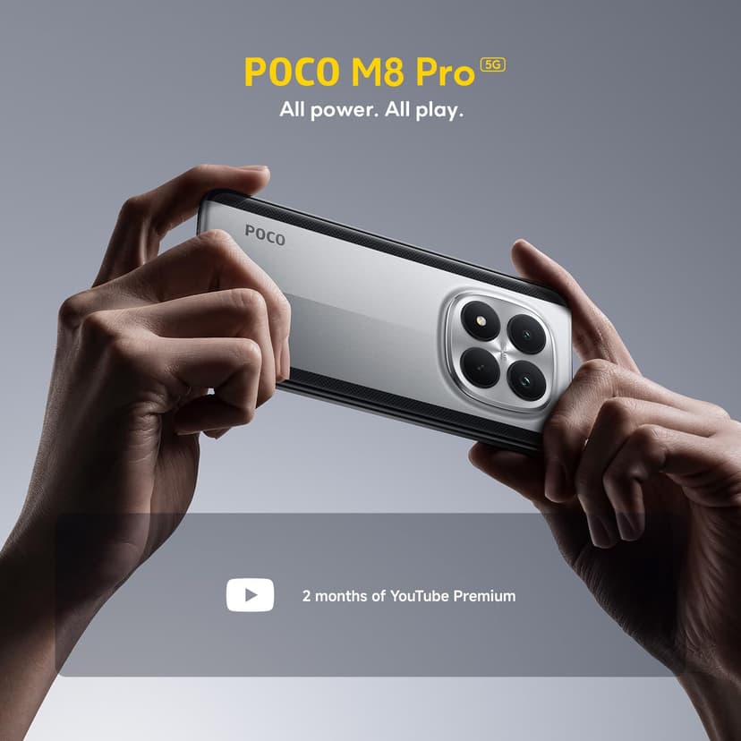 Xiaomi POCO M8 Pro, Smartphone 12+512 Go, Écran AMOLED CrystalRes 1,5K de 6,83", Snapdragon® 7s Gen 4, 50 Mpx Light Fusion 800 avec stabilisateur, Argent, Garantie 2 Ans, Chargeur Non Inclus - 2