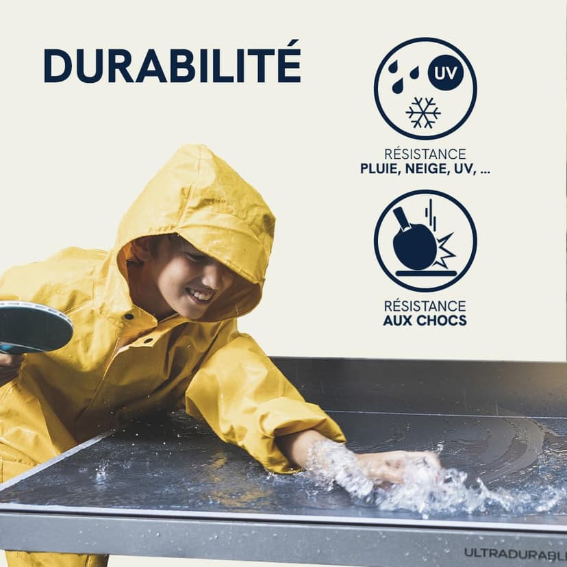 CORNILLEAU - Table de ping Pong d'extérieur 400X Outdoor - Loisir de Jardin - Agrément FFTT - Panneau Bleu 5mm - 3