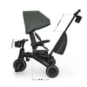 Kinderkraft JAZZ 3 Tricycle Bike, 360° Rotating Seat, Reclining Seat, Foldable Frame, UPF 50+ Canopy, Parent Control Handle, Balance Bike Function, Green - 9