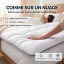 CASABEL Surmatelas Nuage 90 x 200 cm en Microfibre - Confort Optimal - Moelleux, Anti-acarien, Respirant- pour Matelas 1 Place Adulte et Enfant, Clic Clac, BZ - 2