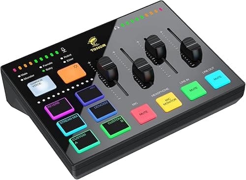 TONOR Gaming Audio Mixer PC, RGB Mixer avec Canaux XLR et…