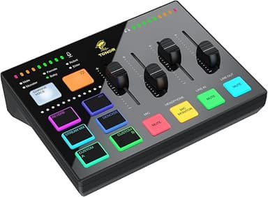 TONOR Gaming Audio Mixer PC, RGB Mixer avec Canaux XLR et…
