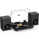 Trynnay Giradischi, Lettore con Contrappeso Regolabile, Bluetooth In/Out, 33/45 RPM, Riproduce Dischi in Vinile da 7/10/12 Pollici, Suono Hi-Fi per gli Appassionati di Musica, Nero - 1