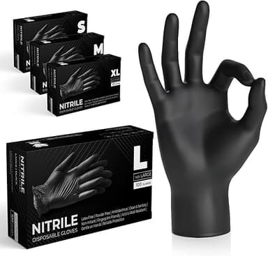 The Real Touch Einweghandschuhe, Schwarze Nitrilhandschuh…