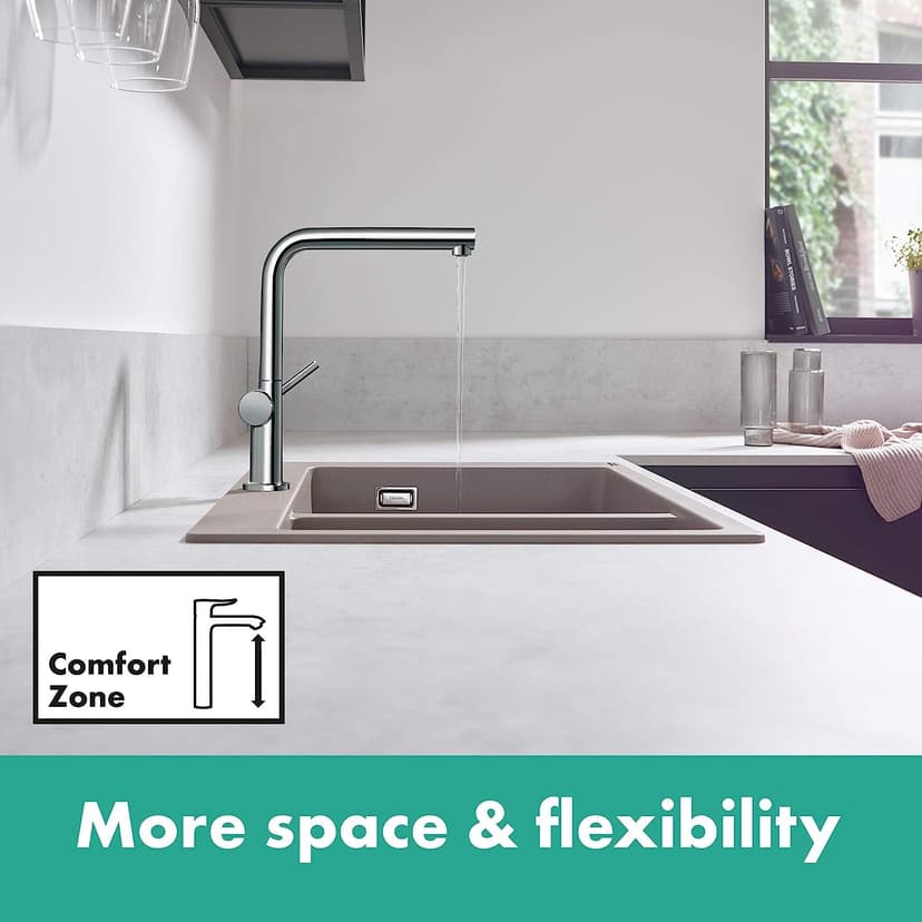 hansgrohe Talis M54 - kitchen tap with pull-out spray, 1 spray, kitchen sink tap with spout height 270 mm, kitchen mixer tap with swivel spout, chrome, 72808000 - 7