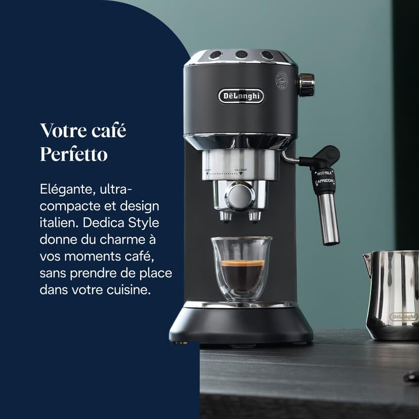 De'Longhi Dedica Style, Traditional Barista Pump Espresso Machine, Coffee and Cappuccino Maker, EC685BK, Black - 2