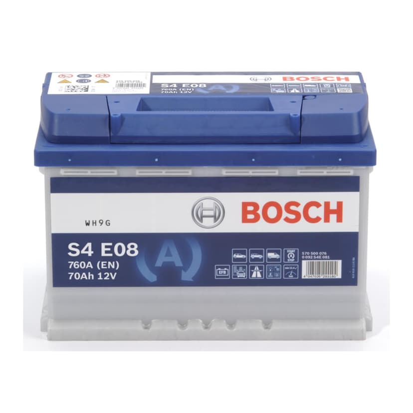 Bosch S4E08 - car battery - 70A/h - 760A - EFB technology - adapted for vehicles with Start/Stop system - 2
