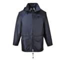 Portwest S440 Classic Rain Jacket Waterproof Coat Windbreaker Raincoat Hooded Workwear Pack Away Taped Seams Vented EN 343 PFAS Free Texpel Splash Eco UPF 40+, Navy, 6XL - 1