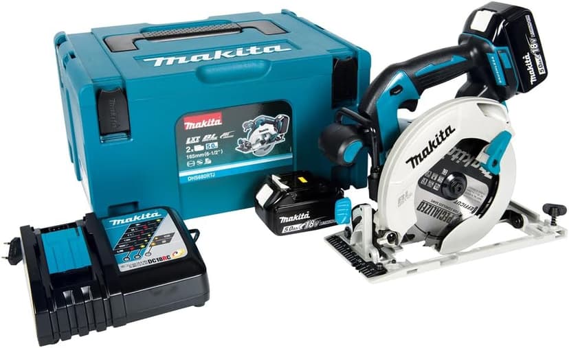 Scie circulaire 18V LXT Ø165 mm (2x5,0 Ah) en MAKPAC - MAKITA DHS680RTJ - 1