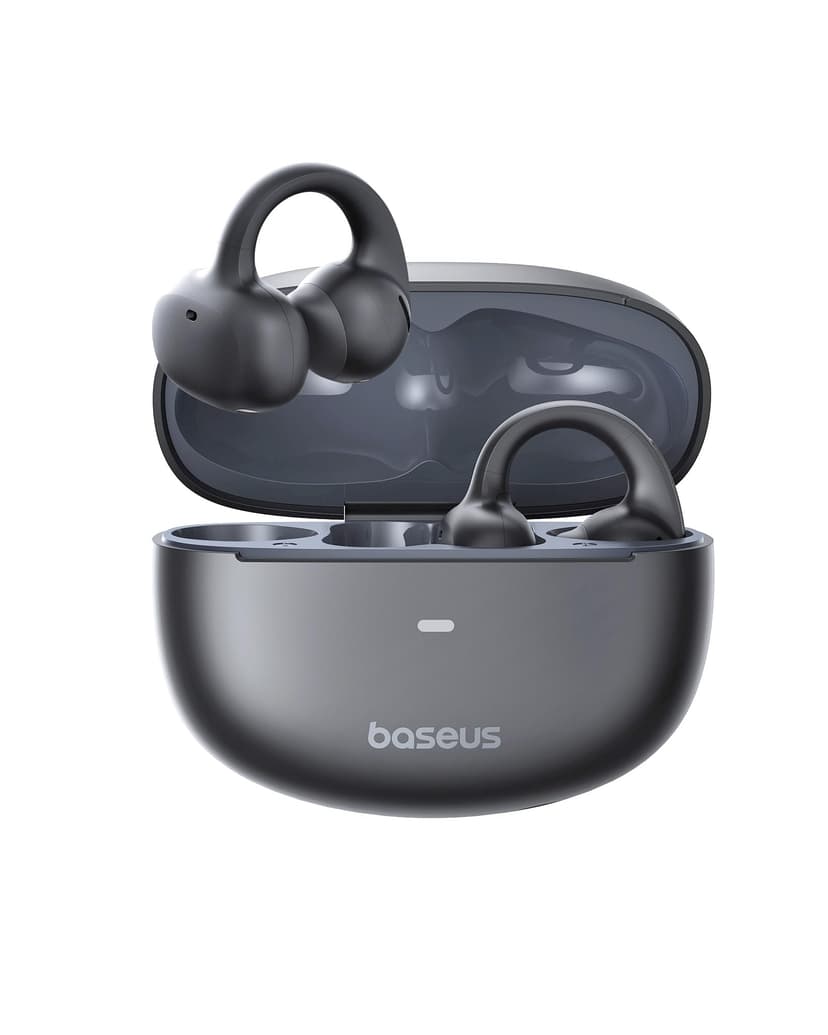 Baseus Bowie MC1 Casque Ouvert, Ecouteur Conduction Osseuse avec Son Impressionnant, Renforcement des Basses Adaptatif, Bluetooth 5.4, Réduction du Bruit Lors des Appels, IP57, Autonomie de 40h - 1