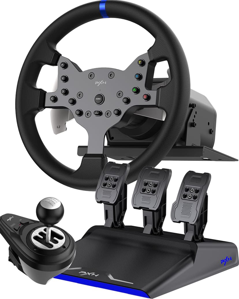 PXN V99 Gaming Steering Wheel, Driving Force Feedback Ste… - 1