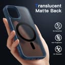 JETech Magnetic Case for iPhone 12/12 Pro 6.1-Inch Compatible with MagSafe, Translucent Matte Back Slim Shockproof Phone Cover (Storm Blue) - 4