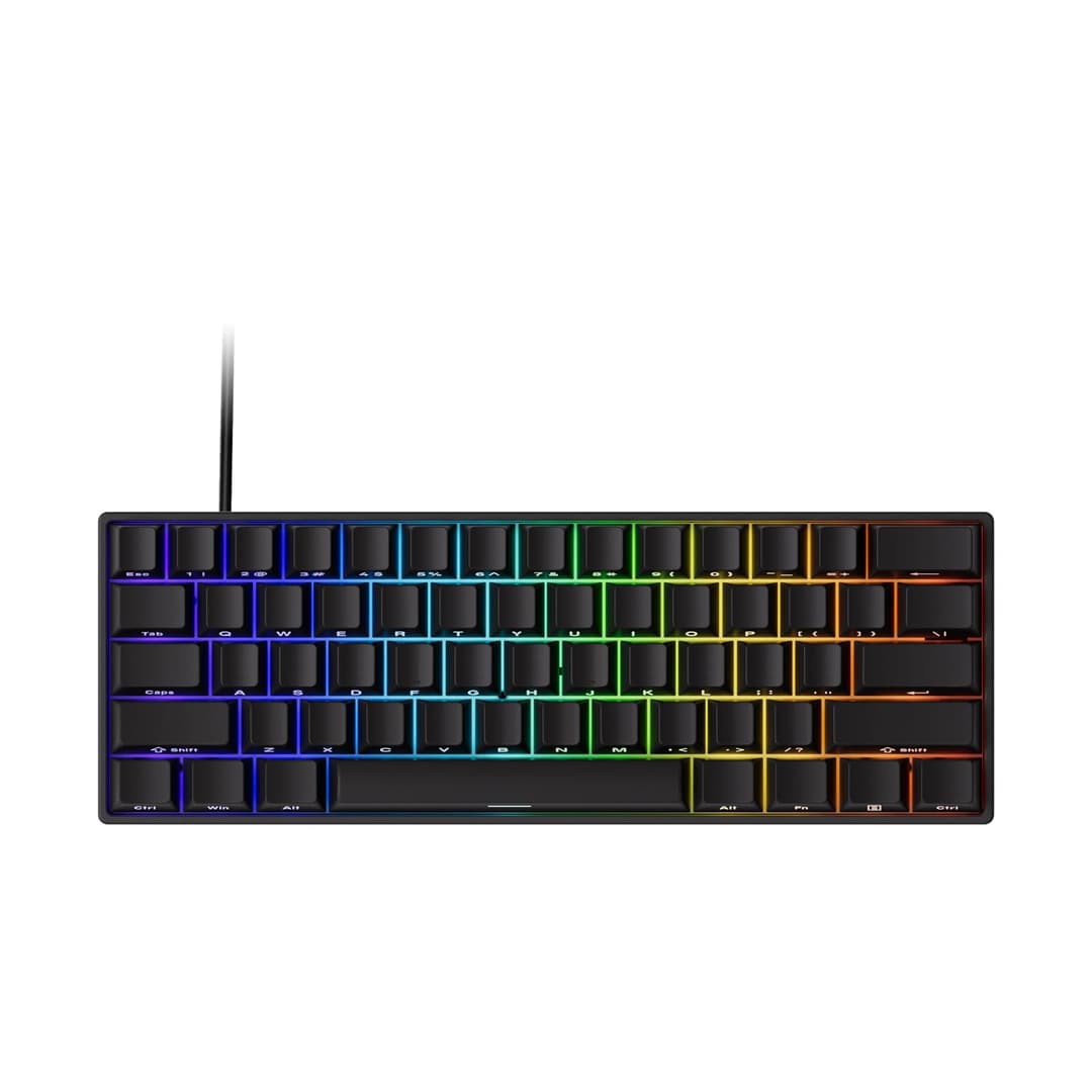 MONSGEEK FUN60 Pro Rapid Trigger Gaming Keyboard, 16K Scan Rate SP Magnetic Switch HE Keyboard Wired keyboard 60% Black Shine-Through (Glare Magnetic Switch)