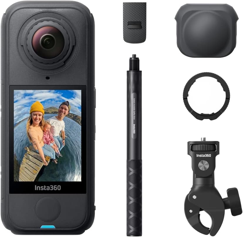 Insta360 X4 Air Motorcycle Multiview Bundle - Lightweight 165g 8K 360 Camera, Invisible Selfie Stick, Replaceable Lenses, Shoot First & Frame Later, Built-in Wind Guard, FlowState Stabilization - 1