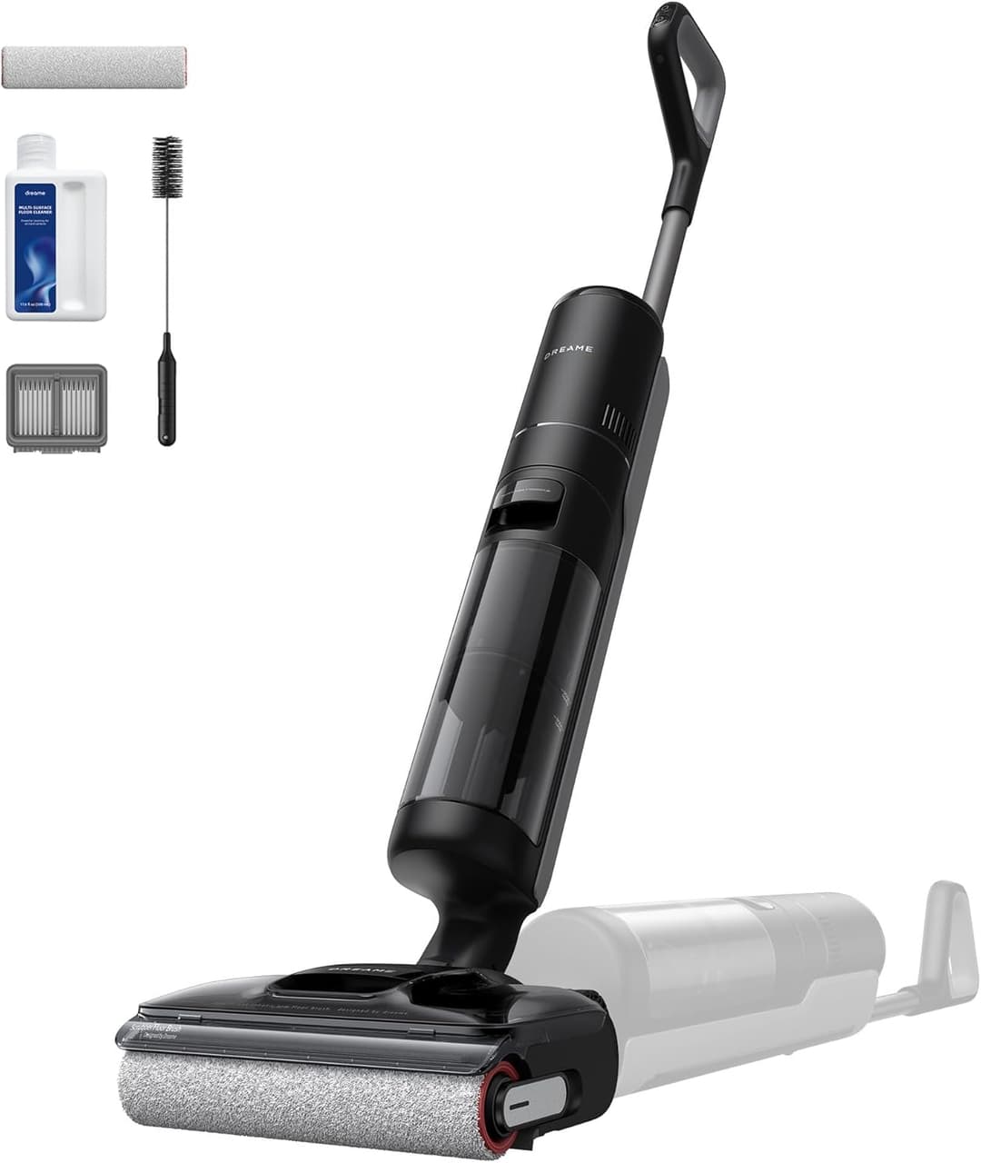DREAME H12 Pro FlexReach wet and dry vacuum cleaner, 180° flat range, dry in 5 minutes, suction power of 18 kPa, 90 °C hot water, two-edge cleaning, cleaning time of 50 minutes