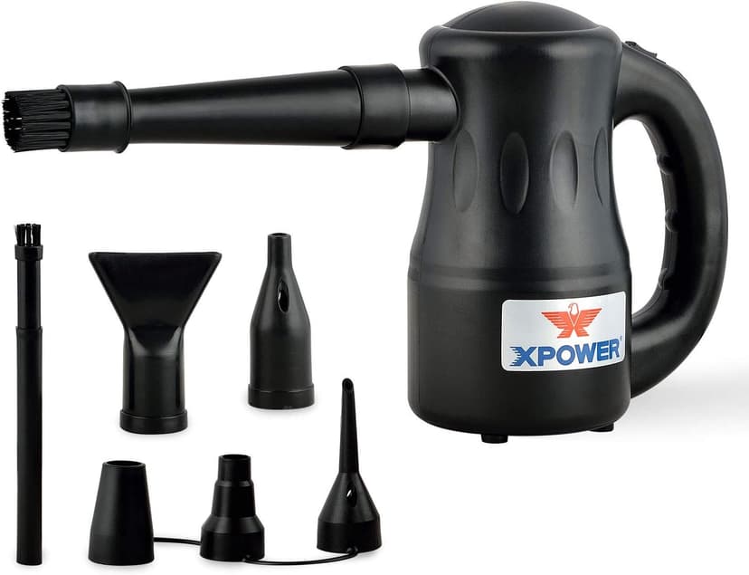 XPOWER Cyber Duster Electric Air Duster for Dusting Drying Inflating Blowing Car Detailing Computer Maintenance Leaf Blowing High Performance Motor Eco-Friendly (Black, A-2S) - 1
