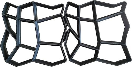 FHONYX 2 PCS Concrete Moulds 40x40x4cm, Paving slabs, Truss, Garden Lawn, Decoration Garden, Path, DIY, Pavement, Paving Stones, Reusable, Multi-Purpose, cast, Imitation Stone