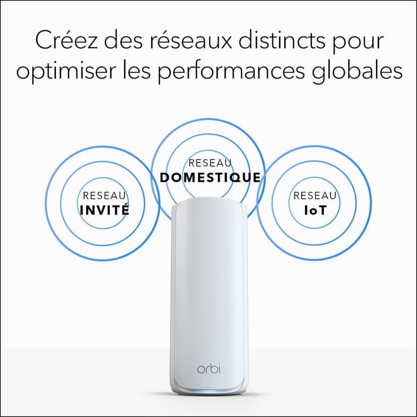 NETGEAR Orbi, Système Mesh WiFi 7, RBE773, 3-Pack, Jusqu'à 11 Gbps, Couvre jusqu'à 540 m², 100 appareils, 2.5GB Internet Port, Tri-Band BE11000, Compatible Murs épais et Toutes Box Internet - 8