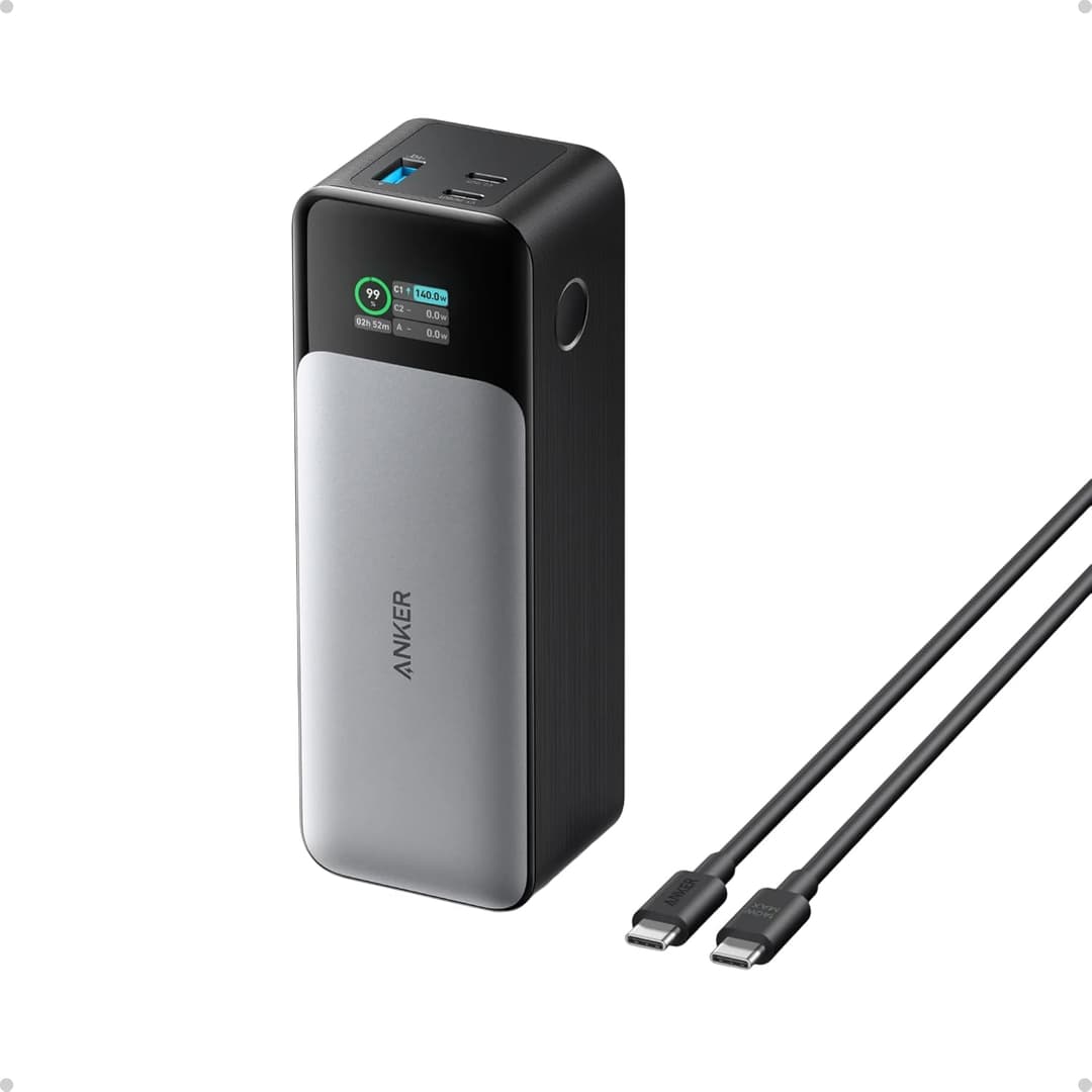 Anker PowerCore 737 Powerbank 24,000mAh, External Battery with 3 Ports, 140W Power, Digital Display, Compatible with iPhone 13 Series Samsung, MacBook, Dell, AirPods and more