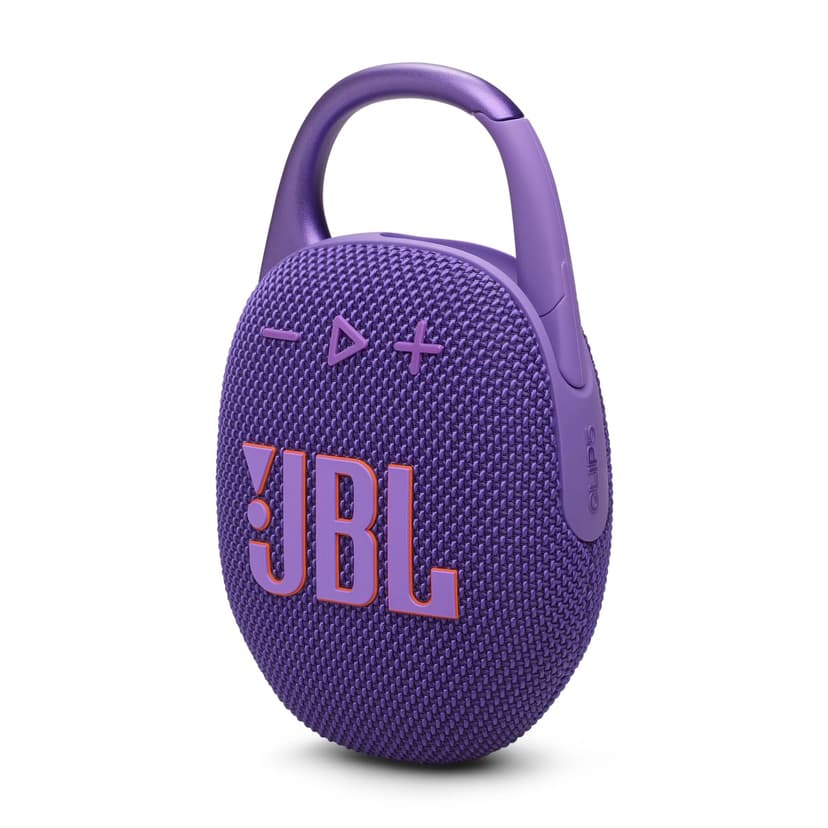 JBL Clip 5, Enceinte Bluetooth ultra-portable, mousqueton intégré, son JBL Pro, basses percutantes, 12 heures d'autonomie, fonction Playtime Boost, résistante à l'eau et à la poussière IP67, en violet - 1