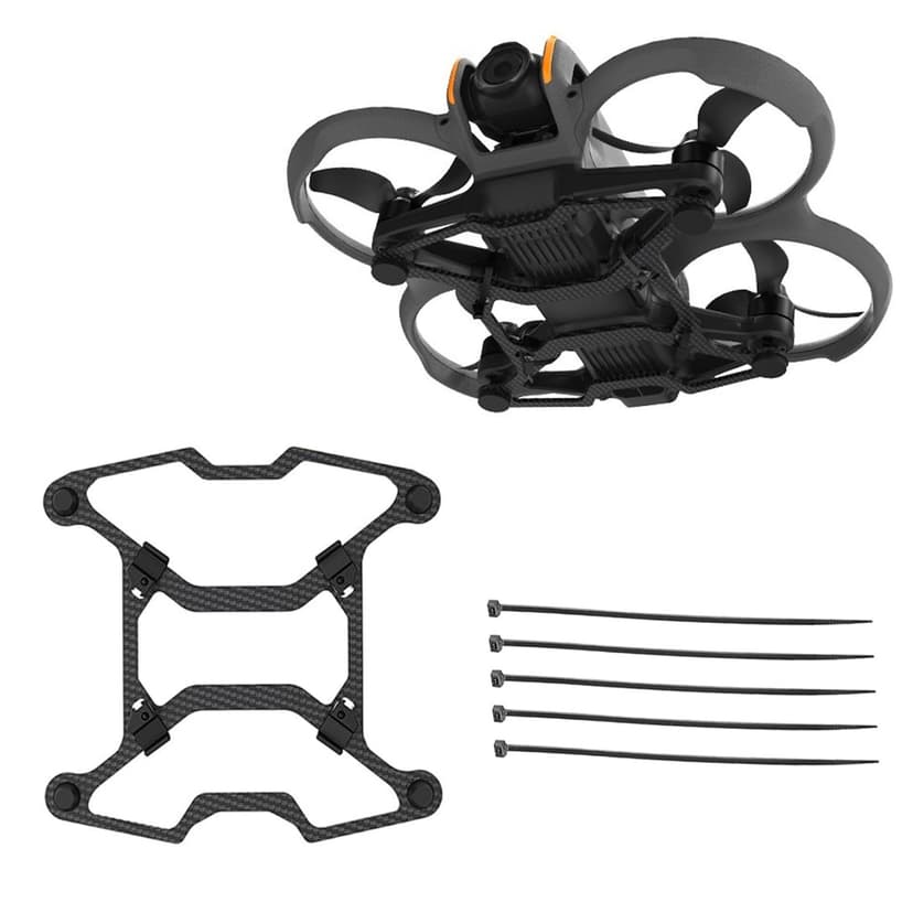 AVATA 2 Carbon Fiber Chassis Armor Protection, Anti-Collision Bottom Armor with Retaining Strap Drone Accessories for DJI AVATA 2, Corrosion Resistance & Wear Resistance - 1