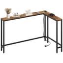 YATINEY Table Console, Bout de Canapé de 15 cm Long, Table d’Entrée avec 1 Prise et 2 Ports USB, pour Salon, Couloir, derrière Le canapé, 3 dispositions, Marron Rustique et Noir XCT07CBR - 9