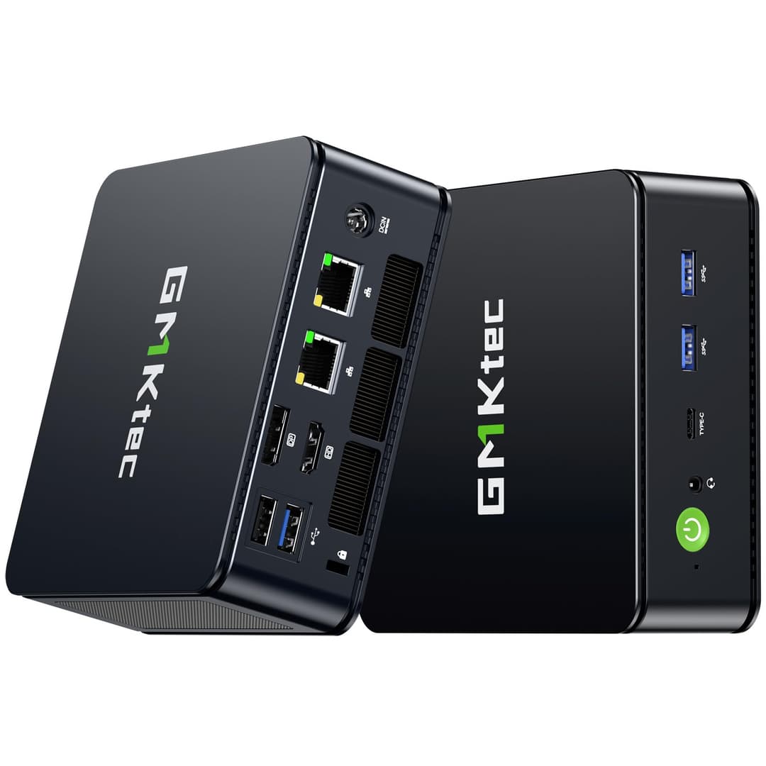 GMKtec NucBox M6 Ultra Gaming PC AMD Ryzen 5 7640HS with 32GB (16GBx2) DDR5 Memory, 512GB PCIe 3.0 SSD Micro PC with Dual LAN 2.5GHz Triple Display