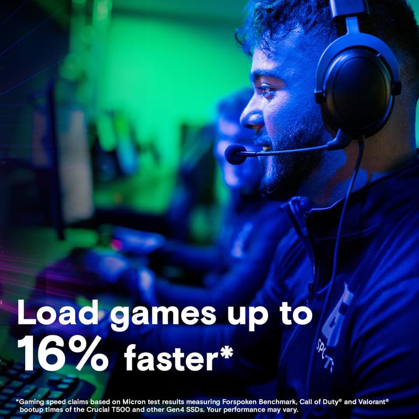 Crucial T500 2TB SSD PCIe Gen4 NVMe M.2, Up to 7400MB/s, TLC NAND, Laptop and Desktop Compatible, Microsoft DirectStorage, Solid State Drive - CT2000T500SSD8 - 3