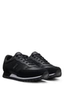 BOSS Mens Parkour-L Runn Mixed-Material Trainers with Branded Side Panel Size 9 Black - 4