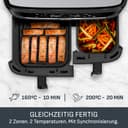 Tefal Dual Fryer without oil, 8.3 L capacity, 2 drawers of 5.2 L and 3.1 L, 7 automatic programs, digital screen, air fryer EY901810 - 4