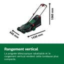 Bosch cordless lawnmower ROTAK18V2-38 (cutting width: 38 cm, cutting height: 30-75 mm, 40 l fabric grass catcher, mulch plug, including 2 x 18V battery and charger) - 6