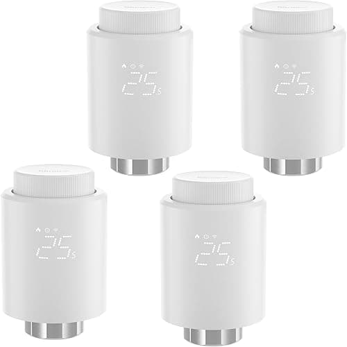 SONOFF ZigBee 3.0 Vanne Thermostatique Radiateur, Thermostatique Connectée et Intelligente,Contrôle Vocal, Détection de Fenêtre, Compatible avec Alexa/Home Assistant, Requiert Le Hub Zigbee (4 Pack)