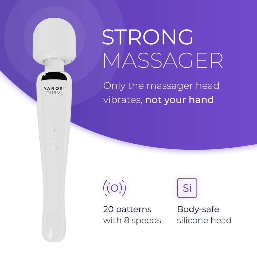 Yarosi Cordless Curved Therapeutic Massager - 8 Powerful Speeds & 20 Patterns - for Muscle Aches & Sports Recovery - Rechargeable - Wireless & Travel Friendly - White - 3