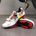 Hixingo Chaussures de Cyclisme pour Femmes Hommes, Graffitis Colorés Impression Chaussures D'équitation sur Montagne, Crampons Respirantes Semelle Dure Chaussures de Vélo - 2