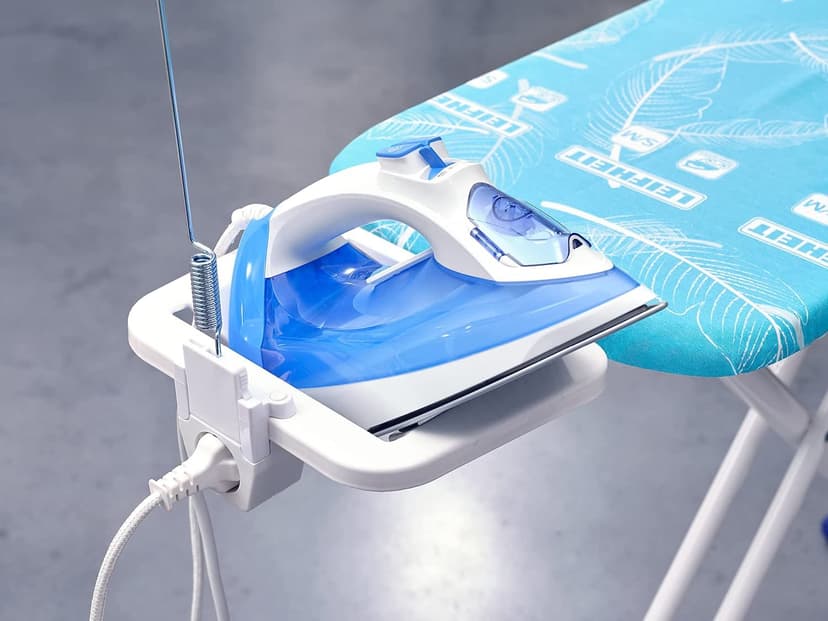 Leifheit Table à repasser Air Board M Solid Plus, table de repassage avec housse Thermo Reflect, surface de repassage 120 x 38 cm, planche à repasser ajustable avec repose-fer, prise et guide-fil - 5