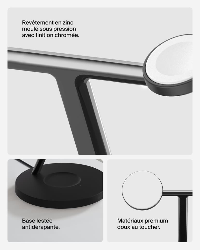 Belkin MagSafe 3 in 1 Wireless Charger, MagSafe Charging Station 15W Fast Charging for iPhone and AppleWatch, Charging AirPods Charging Station for iPhone 16, 15, 14, 13, Apple Watch, AirPods - 6