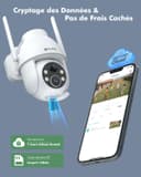 YESYAMO 2K Wireless Solar WiFi Surveillance Camera, 2.4GHz Solar Outdoor Camera with Solar Panel, 360° PTZ, Night Vision, Two-Way Audio, PIR Siren (White) - 8