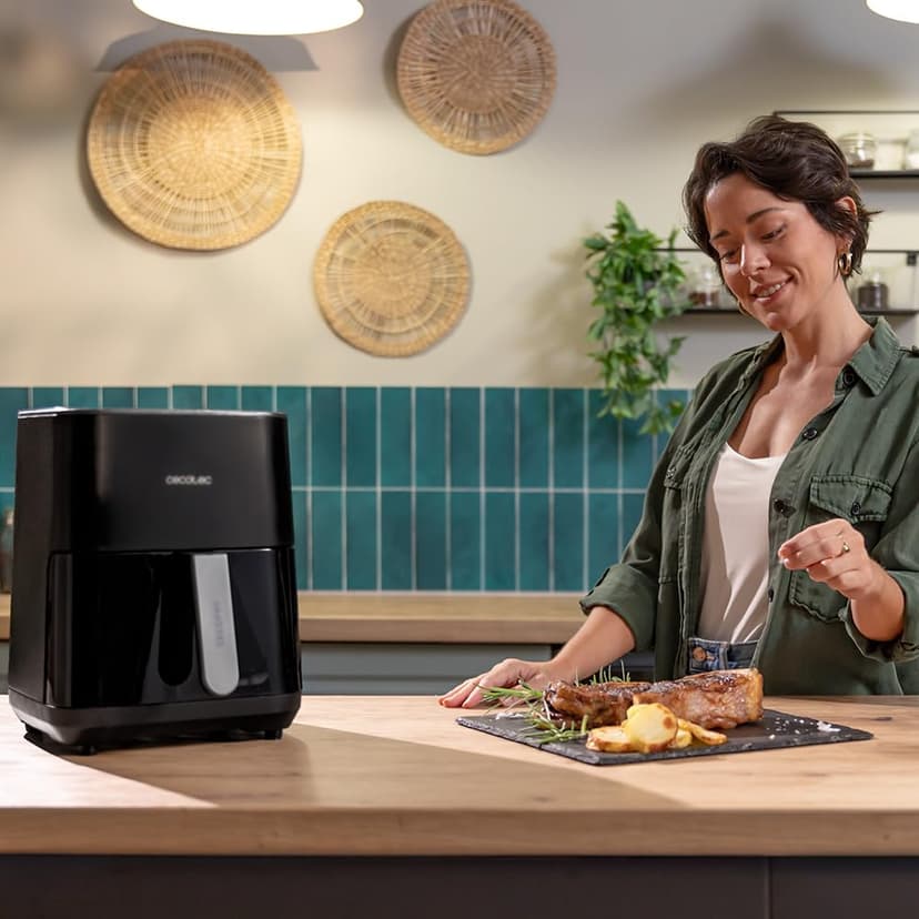 Cecotec Air Fryer Cecofry&Grill Duoheat 4000 4 Litre Oil-Free Hot Air Fryer Double Resistance Barbecue 1900W 1900W Temperature Setting 40-200°C 10 Menus - 2