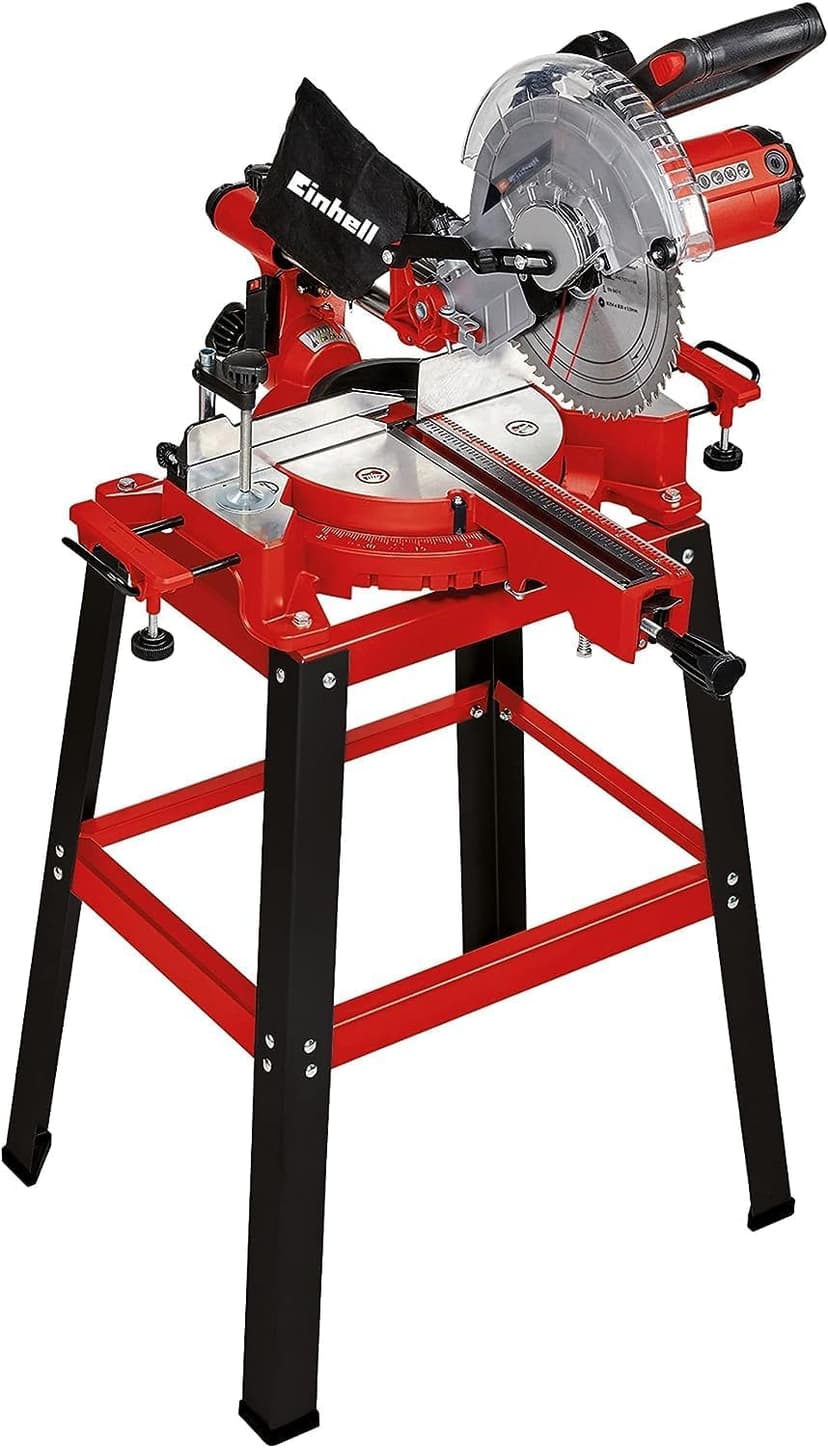 Einhell Scie à onglet radiale TC-SM 2531/2 U (1 900W, 4 800 tours/min, système de glissière intégré pour pièces jusqu’à 310mm de largeur, laser intégré, avec lame aux carbures de tungstène précise - 1