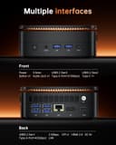 NiPoGi Hype H1 Mini PC ΑМD 7735HS (Max 4.75GHz, 8C/16T) 16GB LPDDR5 5500MHz/512GB M.2 2280 NVMe PCle3.0x4, DP1.4+HDMI 2.0+Type-C 4K Triple Display/ WiFi6/BT5.2 Desktop PC W-11 - 5