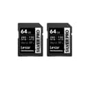 Lexar Silver Pro Carte SD 2x64Go, Carte mémoire SD UHS-II, V60, U3, C10, Jusqu'à 280Mo/s en Lecture, 130Mo/s en écriture, Carte SDXC pour DSLR/caméra/Photographe/vidéaste/passionné(LSDSIPR064G-B2NAA) - 1