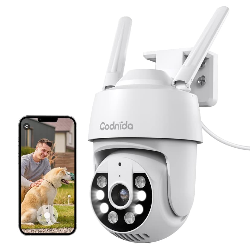 Codnida 2K Camera Surveillance WiFi Extérieure, 360° PTZ … - 1