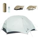 Naturehike Mongar UL Tent [2025 Upgrade] 1.5kg/3.3lb Ultralight Tents,1/2 Person Backpacking Tent,4 modes of use, Waterproof,Hiking tents for Camping with Front Porch,Easy Set up (Grey, 2 person) - 1