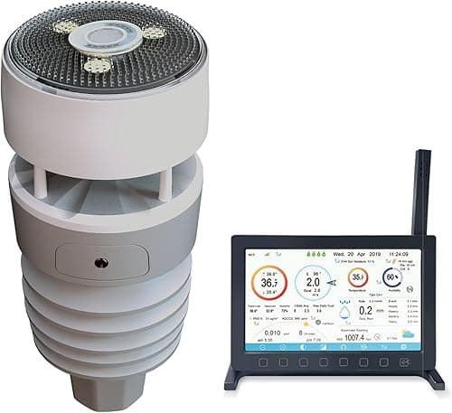 ECOWITT Wittboy Weather Station HP2564, 7 in 1 Wireless Weather Stations with Outdoor Sensors, 7-inch TFT Color Touch Screen Indoor Console Receive Weather Forecast for Home Garden Farm, 868 Mhz