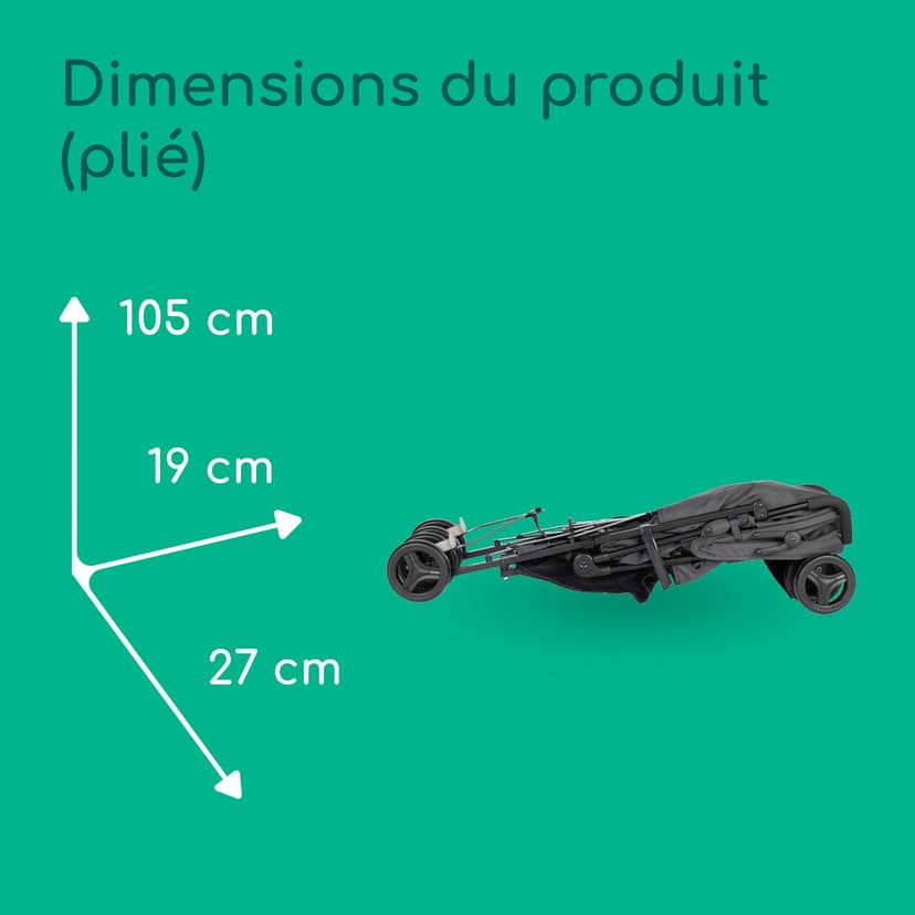 Bebeconfort Rainbow, Poussette Canne Multipositions, Poussette compacte et Légère, de 6 mois à 4 ans, jusqu'à 22 kg, Mineral Graphite (gris) - 7