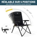 TIMBER RIDGE Chaise Pliante Camping Portable 150kg Fauteuil Jardin Exterieur Dossier Haut 4 Positions Réglables Fauteuil Realx Inclinable pour Terrasse Balcon Jardin Camping Pique-Nique - 6