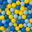 Misioo Smart Ball Pool for Children's Room – 200 Balls – Toy – Machine Washable, Oeko-Tex Certified – 90 x 30 cm, Light Grey – Blue/Yellow/Light Blue - 5