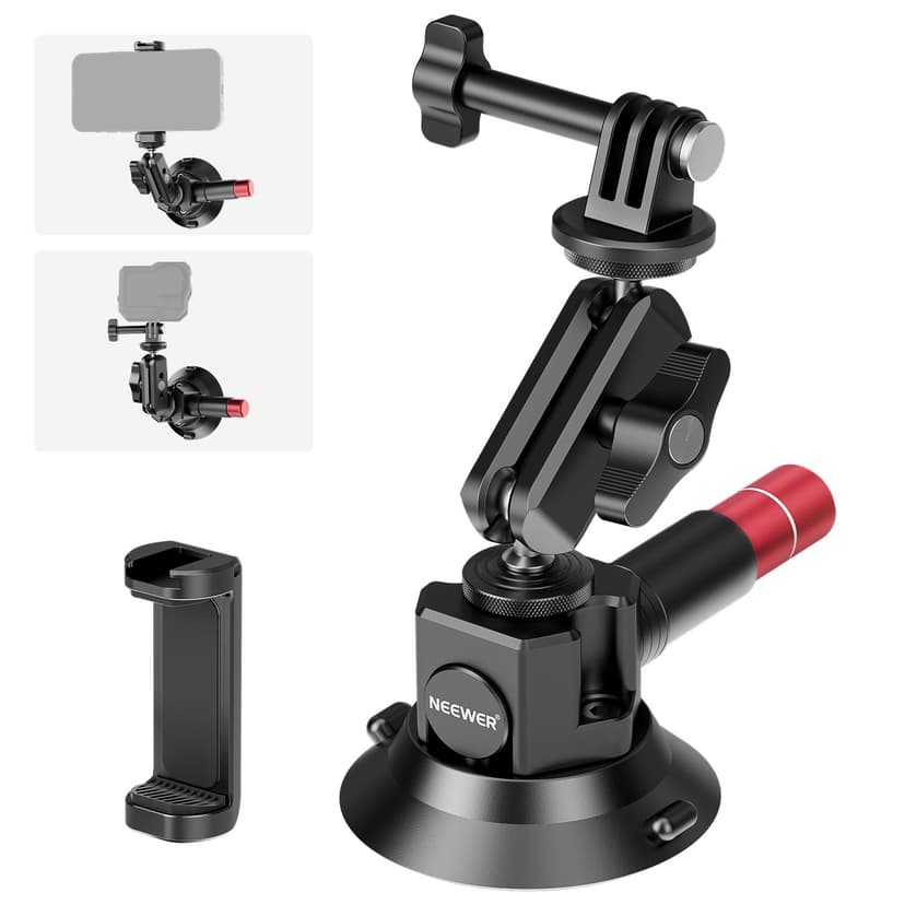 NEEWER 3" Suction Cup Camera Mount Bracket with Ball Head… - 1
