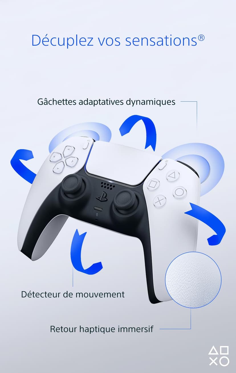 Playstation Sony, Manette 5 Officielle DualSense, Sans Fil, avec Retour Haptique & Gâchettes Adaptatives, Micro Intégré, Batterie Rechargeable, Compatible PS5/PC, Couleur : Bicolore - 3