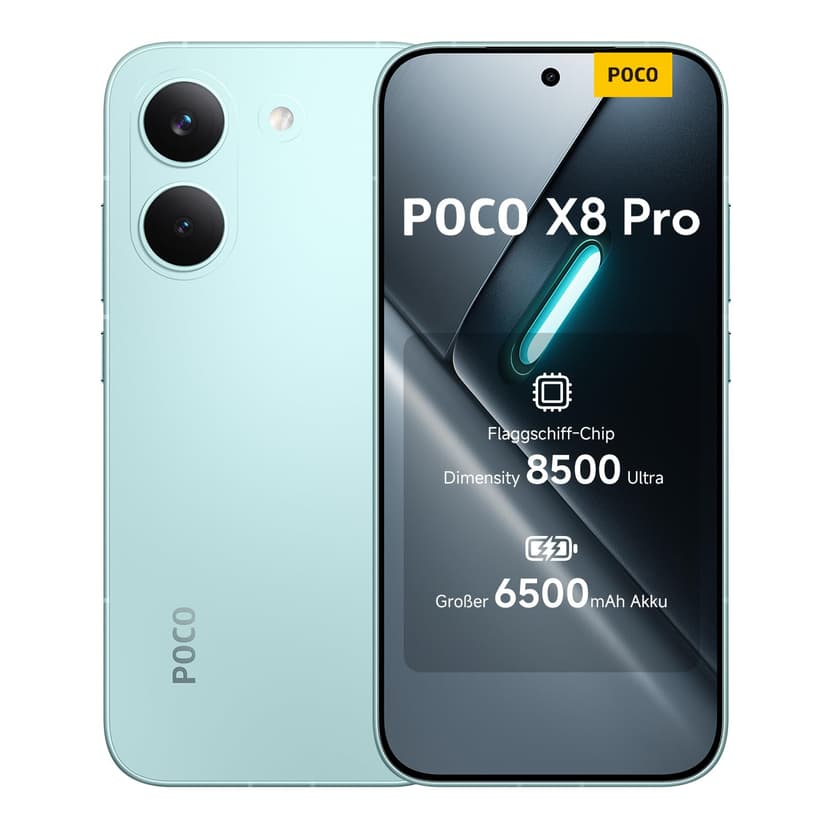 POCO X8 Pro, Smartphone 8+512 Go, Processeur Haut de Gamme Dimensity 8500-Ultra, écran AMOLED Ultra-Lumineux, 50 MP Sony IMX882 avec OIS, Vert, 1 an de Garantie supplémentaire, Chargeur Non Inclus - 1